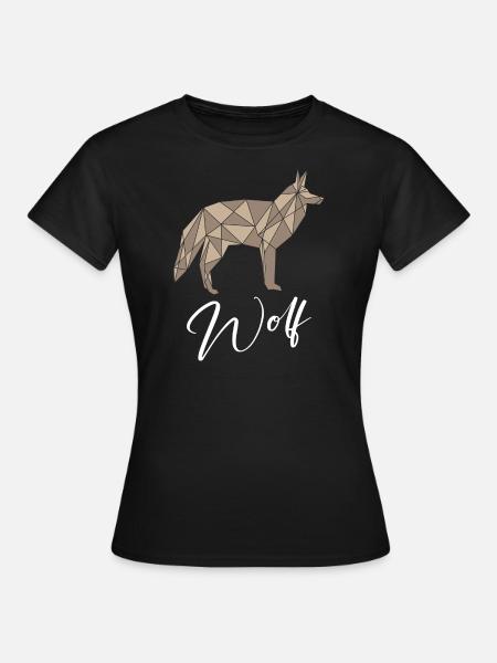 Wolf Geometric - Frauen T-Shirt - Schwarz