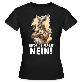 Kangourou marsupial kangourou avant de demander non - T-shirt Femme - noir - Devant - AI Model Female 172 dark (172cm)