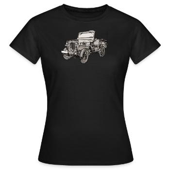 Le dessin de jeep de Willy - T-shirt Femme - noir - Devant - AI Model Female 172 dark (172cm)