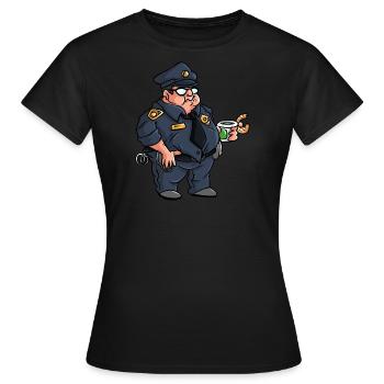 Fat policeman - Women's T-Shirt - black - Front - AI Model Female 172 dark (172cm)