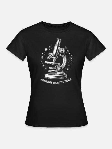 Mikroskop - Frauen T-Shirt - Schwarz