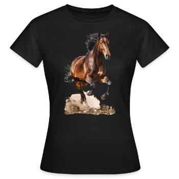 Cavalier Cheval Cavalier Y - T-shirt Femme - noir - Devant - AI Model Female 172 dark (172cm)