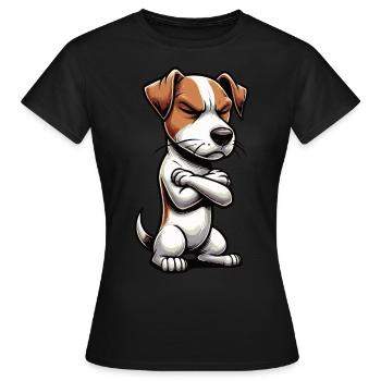 Jack Russel terrier Jack russel amoureux de Jackie - T-shirt Femme - noir - Devant - AI Model Female 172 dark (172cm)