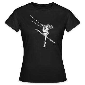 Ski d’empreintes digitales - ski - sports d’ - T-shirt Femme - noir - Devant - AI Model Female 172 dark (172cm)