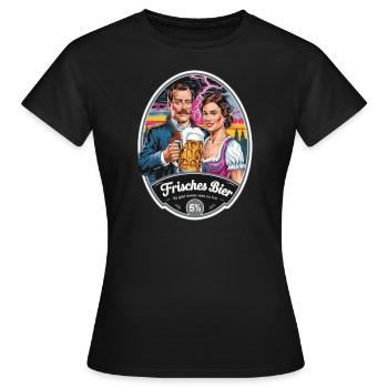 Frisches Bier - Frauen T-Shirt - Schwarz - Vorne - AI Model Female 172 dark (172cm)