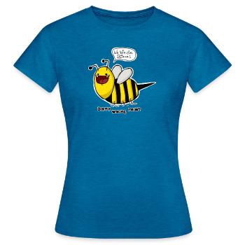 ICH BIN EINE BIENE MP - Frauen T-Shirt - Antikblaues Saphir meliert - Vorne - AI Model Female 172 dark (172cm)