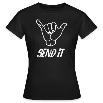 Envoyez-le, salutation patineuse et surfeuse - T-shirt Femme - noir - Devant - AI Model Female 172 dark (172cm)