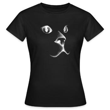 Katzengesicht - Frauen T-Shirt - Schwarz - Vorne - AI Model Female 172 dark (172cm)