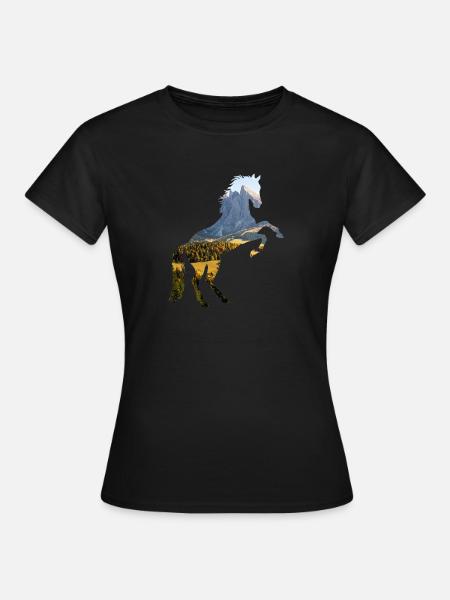 Pferd - Frauen T-Shirt - Schwarz