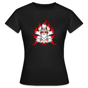 Kitsune Fuchs - Frauen T-Shirt - Schwarz - Vorne - AI Model Female 172 dark (172cm)