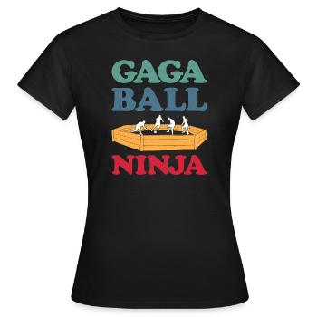 Gaga Ball Dodgeball Joueur de Gagaball Gaga Ball - T-shirt Femme - noir - Devant - AI Model Female 172 dark (172cm)