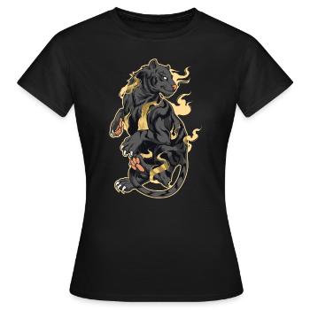 Black Tiger Tattoo Japanischer Tattoo-Stil - Frauen T-Shirt - Schwarz - Vorne - AI Model Female 172 dark (172cm)