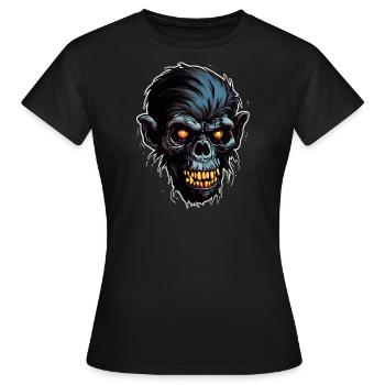 Zombie Affe Halloween Tier Bestie Lebewesen - Frauen T-Shirt - Schwarz - Vorne - AI Model Female 172 dark (172cm)