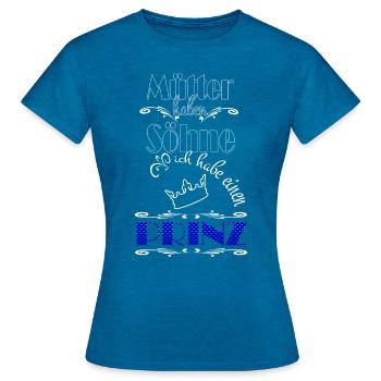 Mutter Sohn Prinz Royalblau - Frauen T-Shirt - Antikblaues Saphir meliert - Vorne - AI Model Female 172 dark (172cm)
