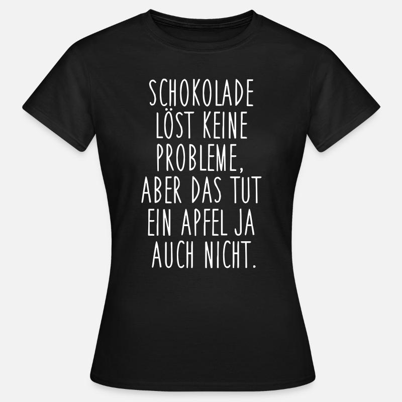 Schokolade vs. Apfel - Frauen T-Shirt - Schwarz
