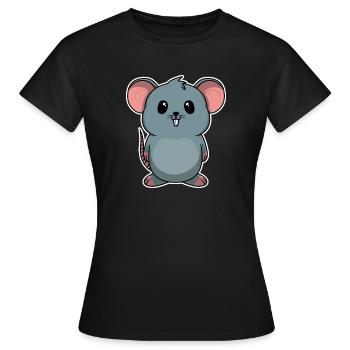 Doux animal bébé souris rat - T-shirt Femme - noir - Devant - AI Model Female 172 dark (172cm)