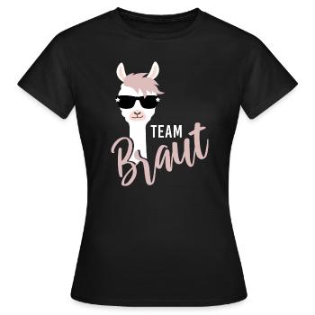 Bride Lama JGA Wedding Team Group Shirt 2 - Women's T-Shirt - black - Front - AI Model Female 172 dark (172cm)