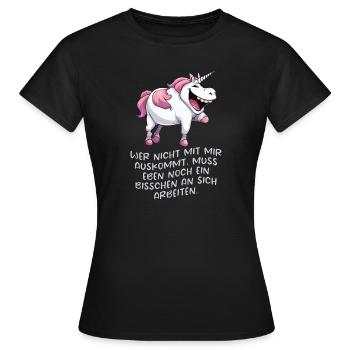 Wer nicht mit mir auskommt, muss eben noch ein... - Frauen T-Shirt - Schwarz - Vorne - AI Model Female 172 dark (172cm)