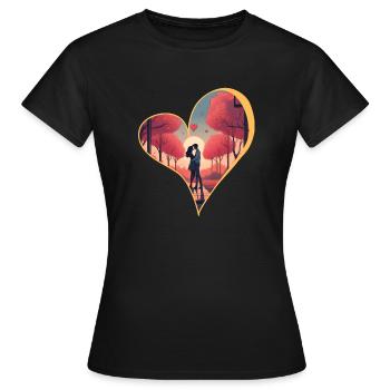 Liebe und Zweisamkeit - Frauen T-Shirt - Schwarz - Vorne - AI Model Female 172 dark (172cm)