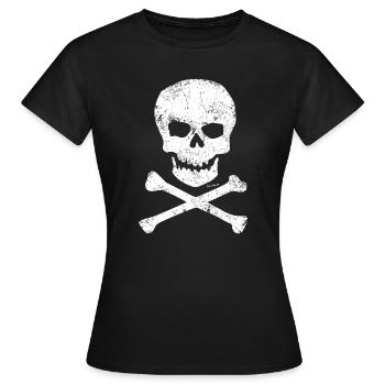 Crânes et os - T-shirt Femme - noir - Devant - AI Model Female 172 dark (172cm)
