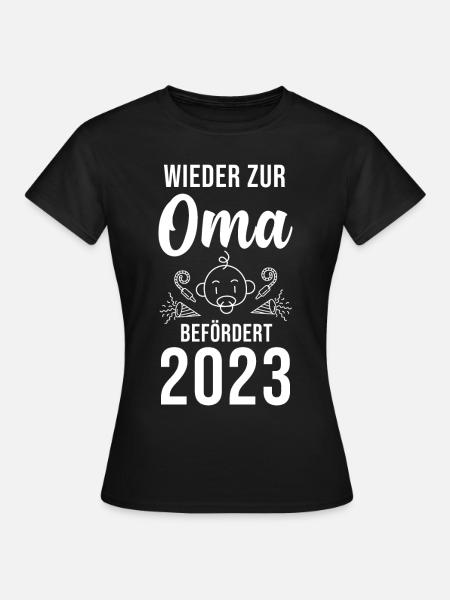 Großmutter 2023 Schwanger Werdende Oma - Frauen T-Shirt - Schwarz