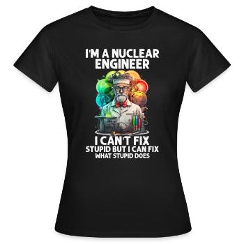 Nuklearingenieur für Kernkraftwerk und Kernenergie - Frauen T-Shirt - Schwarz - Vorne - AI Model Female 172 dark (172cm)