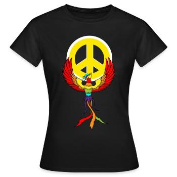 Phoenix Paix Symbole de la paix Paix Phénix Paix - T-shirt Femme - noir - Devant - AI Model Female 172 dark (172cm)