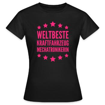 KFZ-Mechatronikerin Kraftfahrzeugmechatronikerin - Frauen T-Shirt - Schwarz - Vorne - AI Model Female 172 dark (172cm)