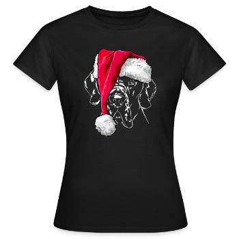 GERMAN DOGGE - GREAT DANE Christmas - Women's T-Shirt - black - Front - AI Model Female 172 dark (172cm)