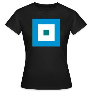 Carré bleu blanc Caro - T-shirt Femme - noir - Devant - AI Model Female 172 dark (172cm)