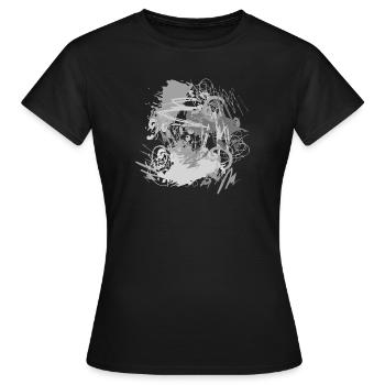 abstract - Women's T-Shirt - black - Front - AI Model Female 172 dark (172cm)