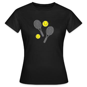 Tennisschläger und Bälle - Frauen T-Shirt - Schwarz - Vorne - AI Model Female 172 dark (172cm)
