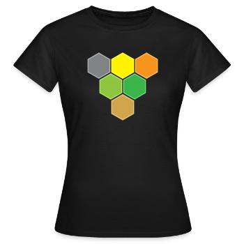 Hexagones contre victoire - T-shirt Femme - noir - Devant - AI Model Female 172 dark (172cm)