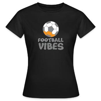 Football vibes avec ballon de foot - T-shirt Femme - noir - Devant - AI Model Female 172 dark (172cm)