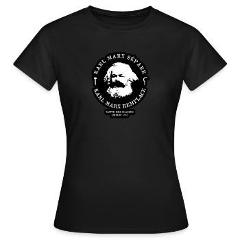 KARL MARX SÉPARE, KARL MARX REMPLACE - T-shirt Femme - noir - Devant - AI Model Female 172 dark (172cm)