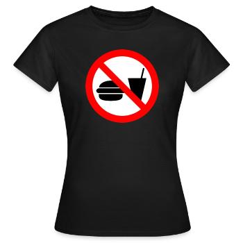 Food and drink prohibited sign - Women's T-Shirt - black - Front - AI Model Female 172 dark (172cm)