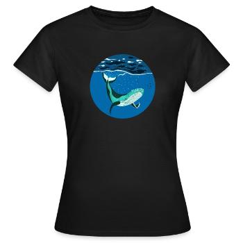 Baleine à bosse je bosse sous l'eau - T-shirt Femme - noir - Devant - AI Model Female 172 dark (172cm)