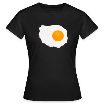 Ei Spiegelei - Frauen T-Shirt - Schwarz - Vorne - AI Model Female 172 dark (172cm)