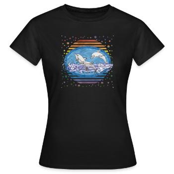 dolphins - Women's T-Shirt - black - Front - AI Model Female 172 dark (172cm)