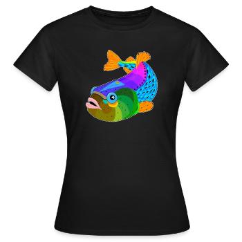 Poisson / poisson - T-shirt Femme - noir - Devant - AI Model Female 172 dark (172cm)