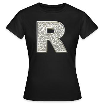 R, letter, letter R, initial, initial R, monogram, - Women's T-Shirt - black - Front - AI Model Female 172 dark (172cm)