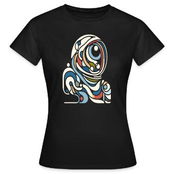 Farbenfroher Astro Style - Frauen T-Shirt - Schwarz - Vorne - AI Model Female 172 dark (172cm)