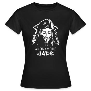 pirate, anonymous ou sparrow - T-shirt Femme - noir - Devant - AI Model Female 172 dark (172cm)