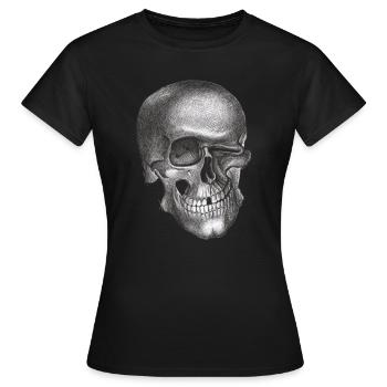 Crâne clin d’œil - Crâne - T-shirt Femme - noir - Devant - AI Model Female 172 dark (172cm)