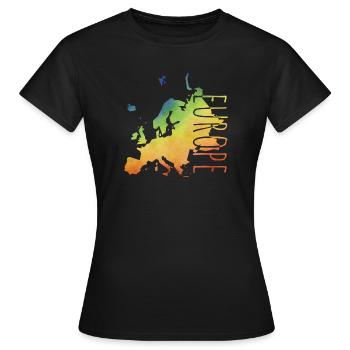 europe - T-shirt Femme - noir - Devant - AI Model Female 172 dark (172cm)