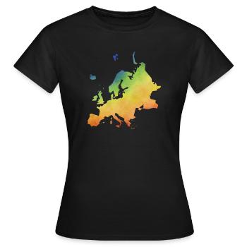 europe - T-shirt Femme - noir - Devant - AI Model Female 172 dark (172cm)