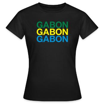GABON flag - Women's T-Shirt - black - Front - AI Model Female 172 dark (172cm)