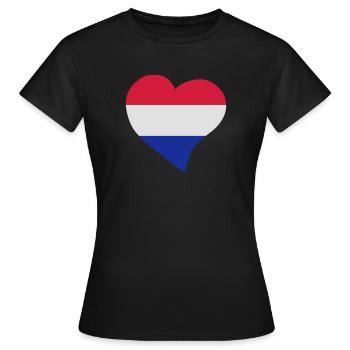 Un coeur néerlandais - T-shirt Femme - noir - Devant - AI Model Female 172 dark (172cm)