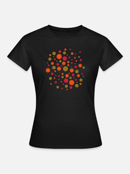 Punkte dreifarbig - Frauen T-Shirt - Schwarz