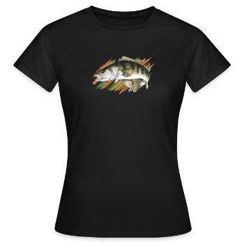 pike-perch - T-shirt Femme - noir - Devant - AI Model Female 172 dark (172cm)
